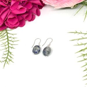 NEW⚜️925 LAPIS LAZULI Stone Drop Sterling Silver Earrings